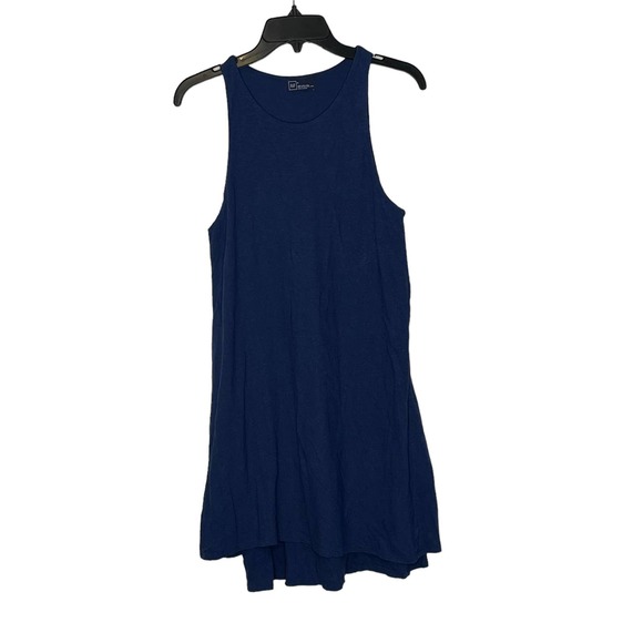Gap Women Small A-Line Tank Dress Linen Blend Double Layer Sleeveless Comet Blue - Picture 1 of 8